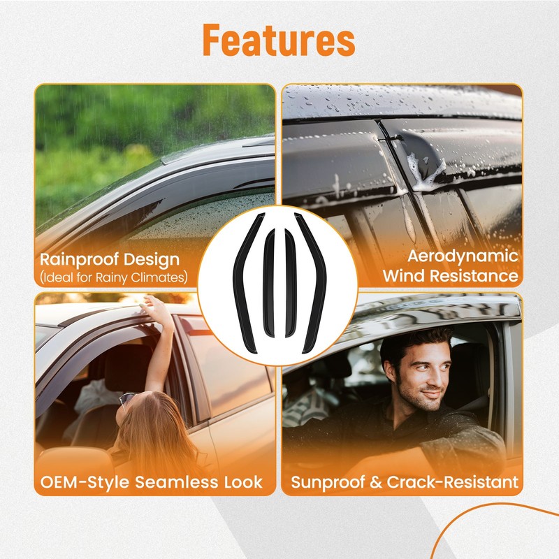 Rain Guards Visor for Chevrolet Tahoe GMC Yukon 2000-2006 Window 2.5mm gallery