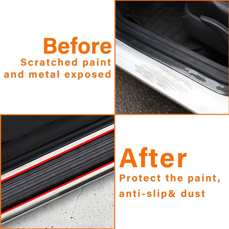 4x Soft Rubber For Volkswagen Car Sedan Door Scuff Sill Cover Panel Protector gallery