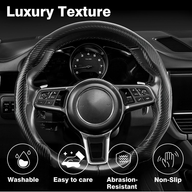 Car Steering Wheel Cover Carbon Fiber Leather For Honda CR-V Civic Accord HR-V gallery