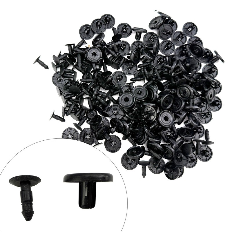 100Pcs Bumper Clips 7mm Fastener Fender Push Plastic Rivet for Toyota Pontiac