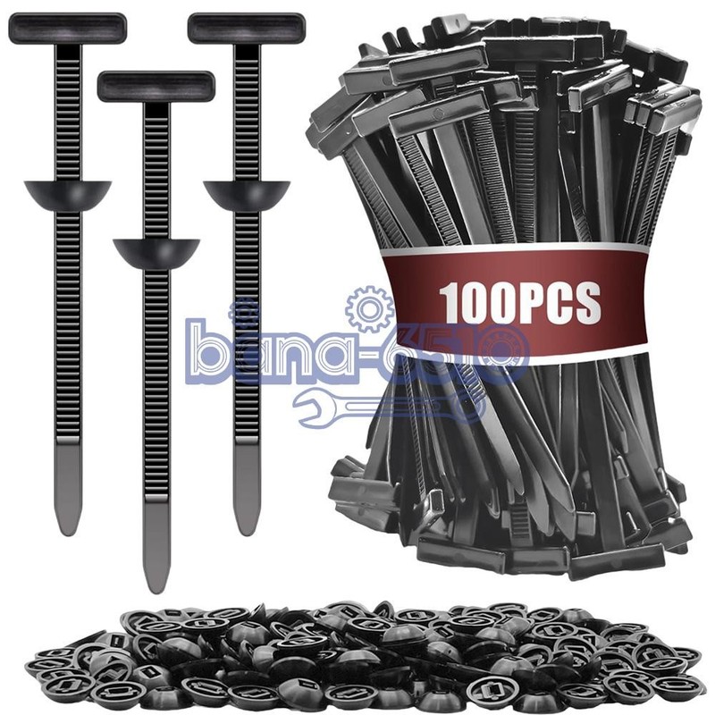 100PC Nylon Universal Cable Tie Buckle – Cable Tie Buckle Zip Tie for Car Fender