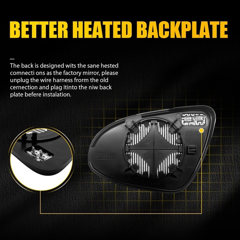View Mirror Glass Heated Backing Plate Passenger for Toyota Corolla 14-19 1-5X gallery