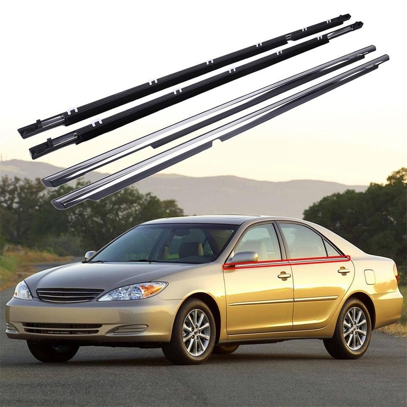 4Pcs Window Molding Trim Weather Strip Seal Strip for 2002-2006 Toyota Camry gallery