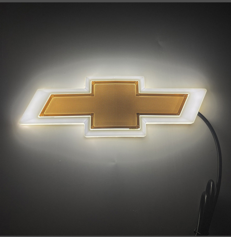 universal LED Light Gold Grille Emblem Kit Illuminated Bowtie chevy white gallery