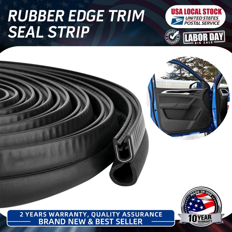 13ft U Shape Rubber Seal Car Door Trunk Edge Protectors Strip Black Soundproof