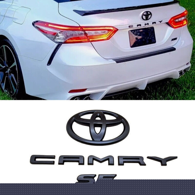 3PCS 2018-2023 TOYOTA CAMRY SE Matte Black EMBLEM OVERLAY KIT PT948-03191-02 NEW