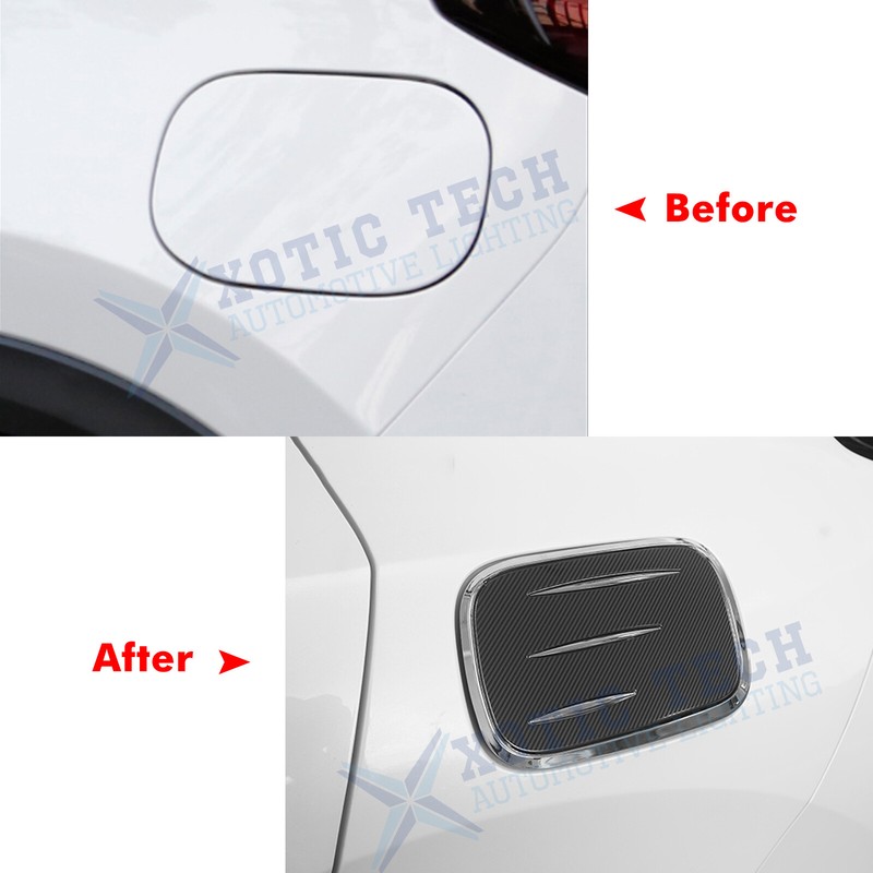 Fuel Oil Gas Tank Cover Cap Trim Chrome & Carbon Fiber Steel For Honda CRV 5th gallery