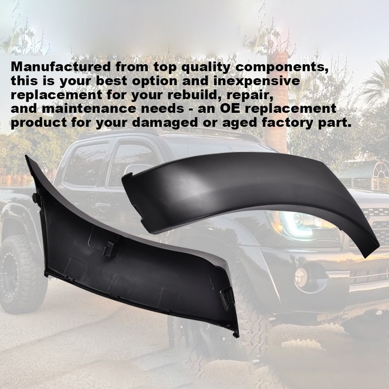 Pair Bumper End Caps Fits 2005-2011 Toyota Tacoma Front Primed Black Left Right gallery