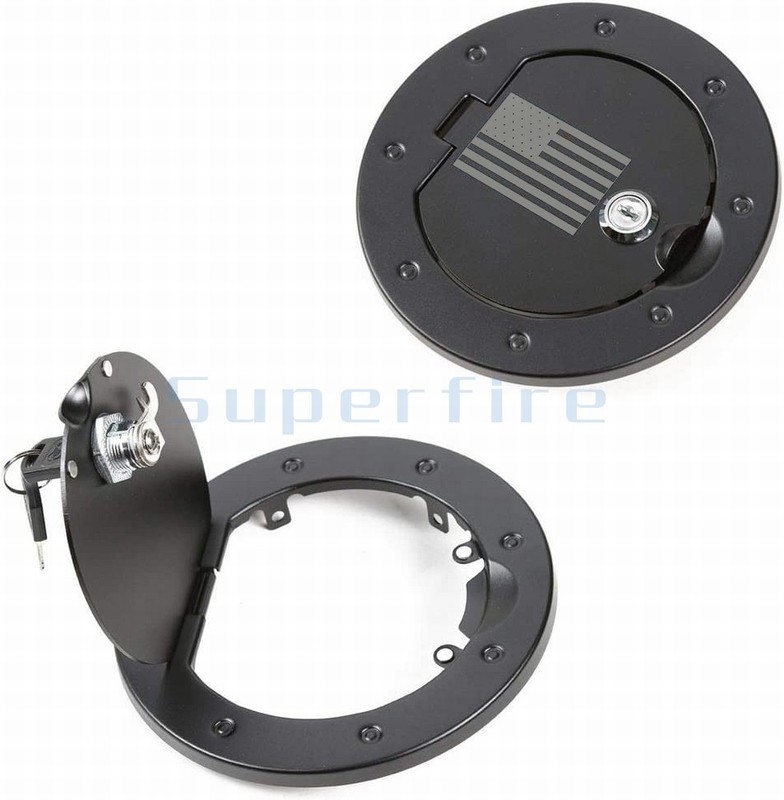 USA Flag Gas Fuel Tank Cap Cover w/Keys Accessories fit Jeep Wrangler JK 2007-17 gallery