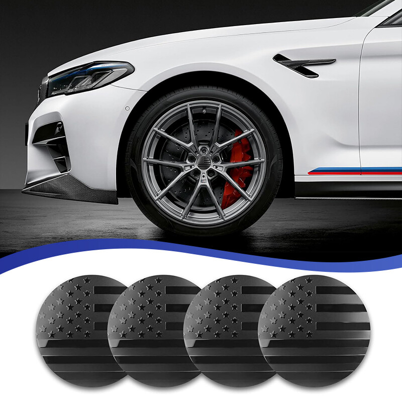 4pcs Black Car Wheel Center Hub Cap Sticker Decal 56mm DOME SHAPE Universal